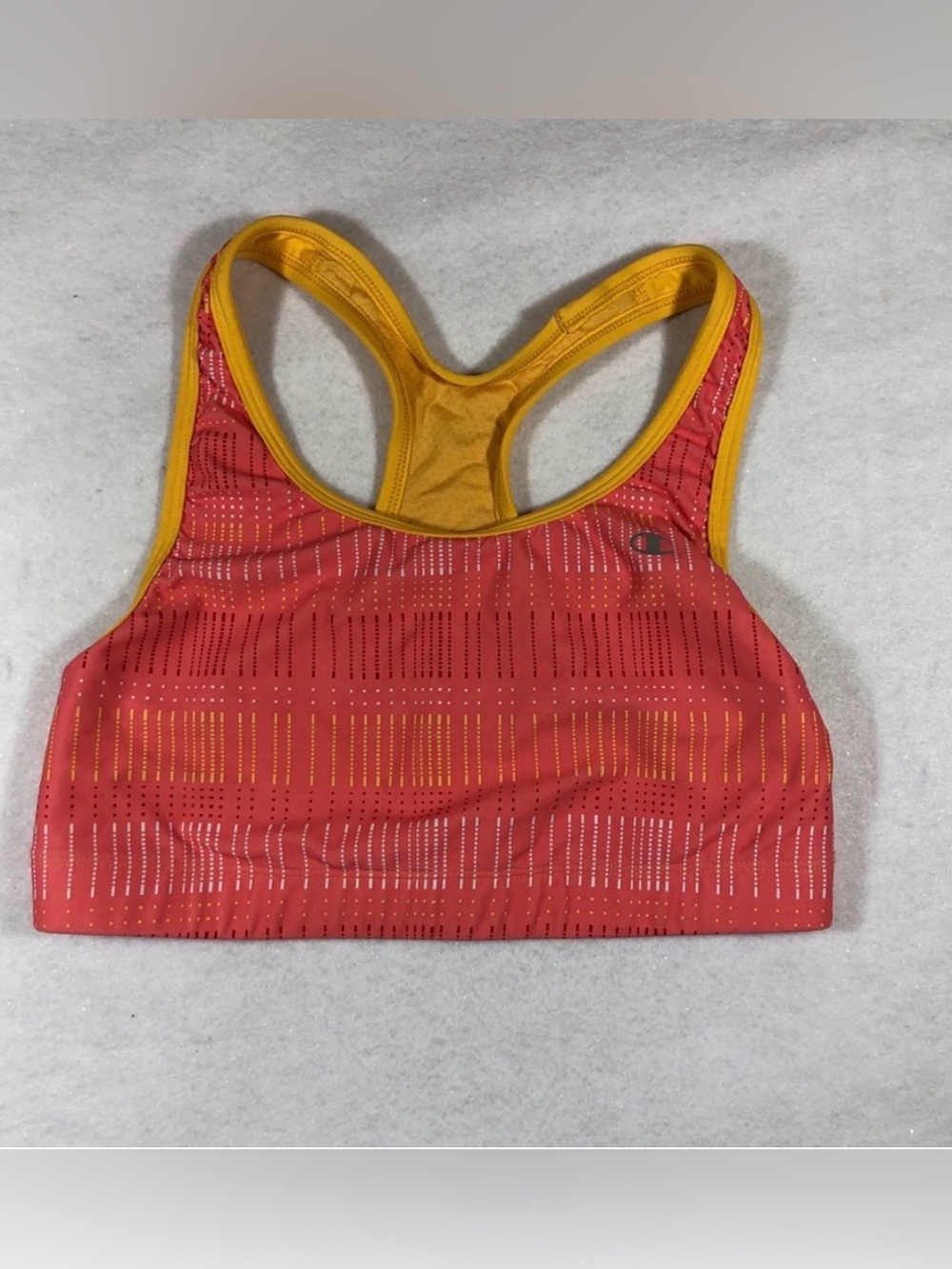 Champion Sports Bra Top Double Duty Style Razorback Bra Brawlettes Orange Medium - Picture 2 of 5